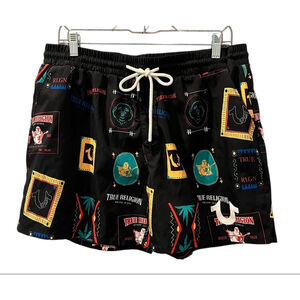 True Religion Resort Print Board Buddha Shorts Men's Size Med Swimming Trunks